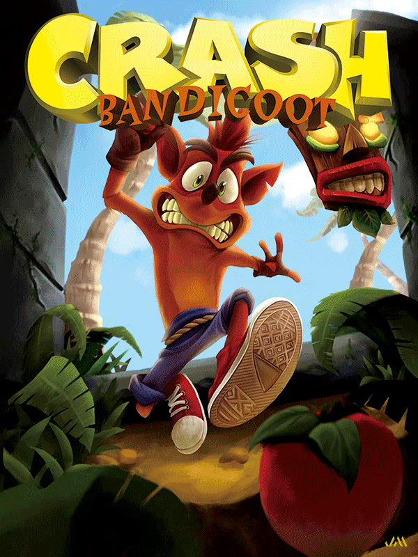 [JSM] Crash Bandicoot 3D Poster (size: 40*30) + Frame