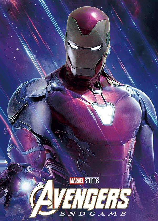 [JSM] Marvel Avengers Endgame Iron Man 3D Poster (size: 70*50) + Frame