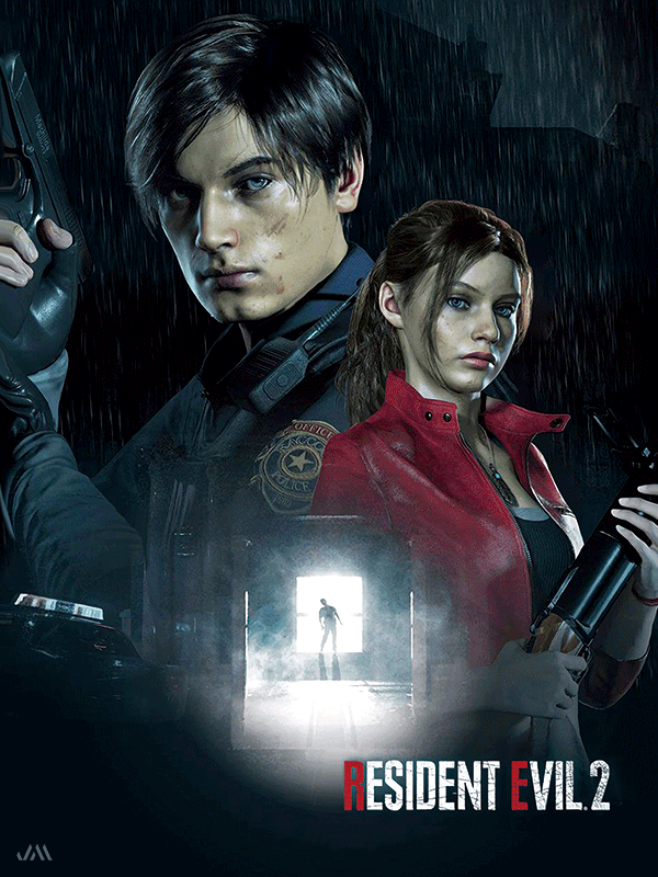 [JSM] Resident Evil 2 3D Poster (size: 40*30) + Frame