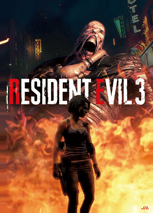[JSM] Resident Evil 3 3D Poster (size: 70*50) + Frame