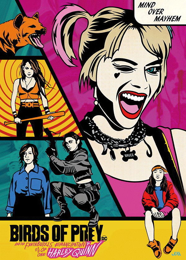 [JSM] DC Comics Birds of Prey Harley Quinn 3D Poster (size: 70*50) + Frame