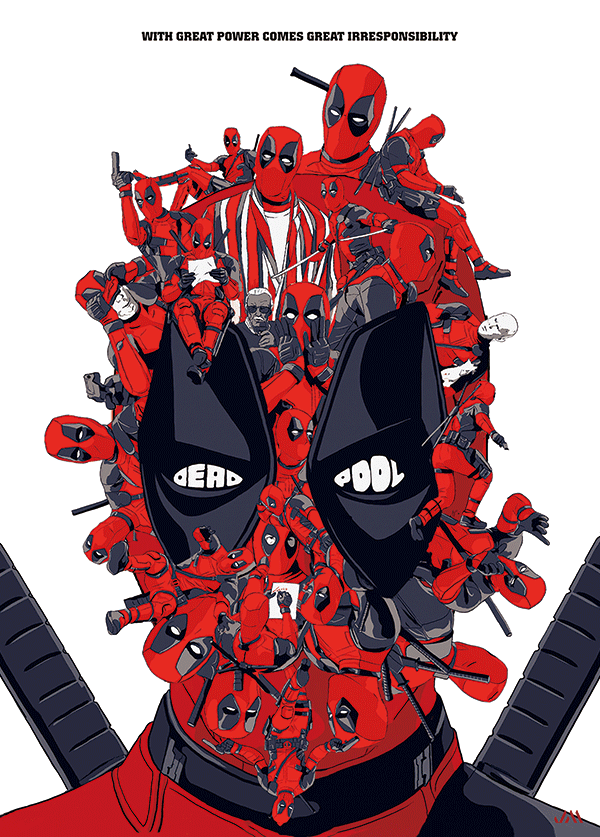 [JSM] Marvel Deadpool 3D Poster (size: 70*50) + Frame