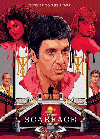 Scarface 3D Poster (size: 70*50) + Frame