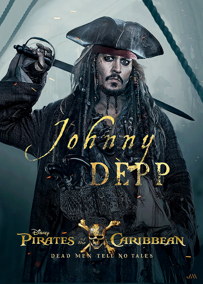 [JSM] Disney Pirates of The Caribbean 3D Poster (size: 70*50) + Frame