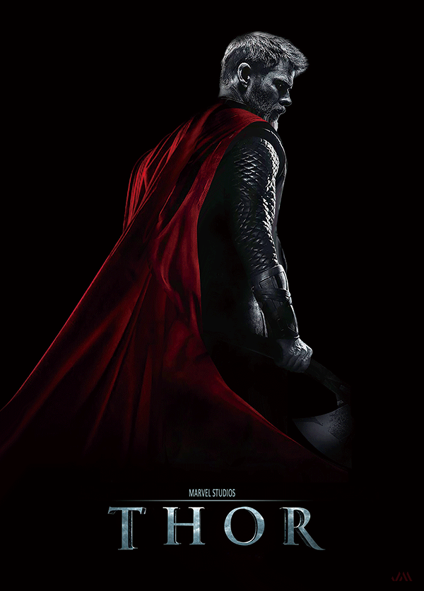 [JSM] Marvel Thor 3D Poster (size: 70*50) + Frame