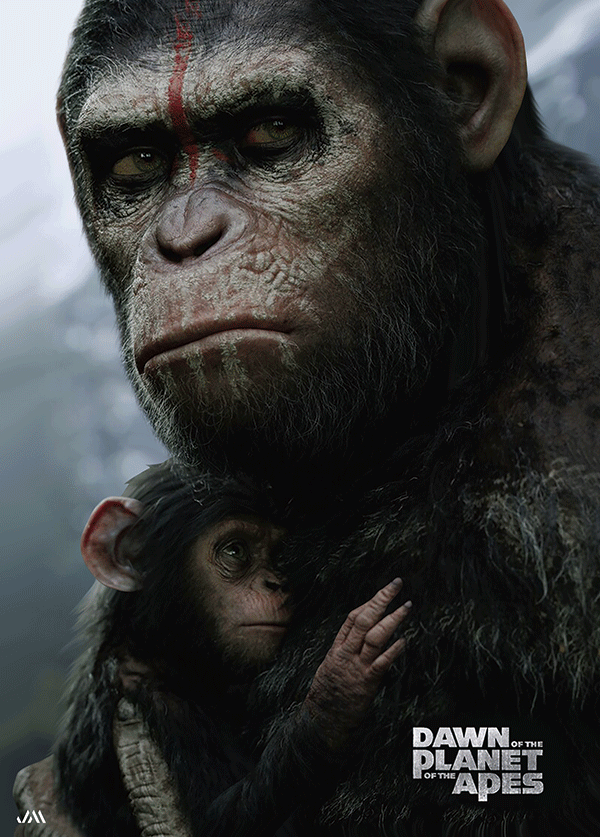 [JSM] War of The Planet of The Apes 3D Poster (size: 70*50) + Frame