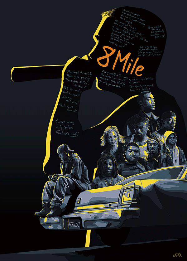 [JSM] 8Mile 3D Poster (size: 70*50) + Frame