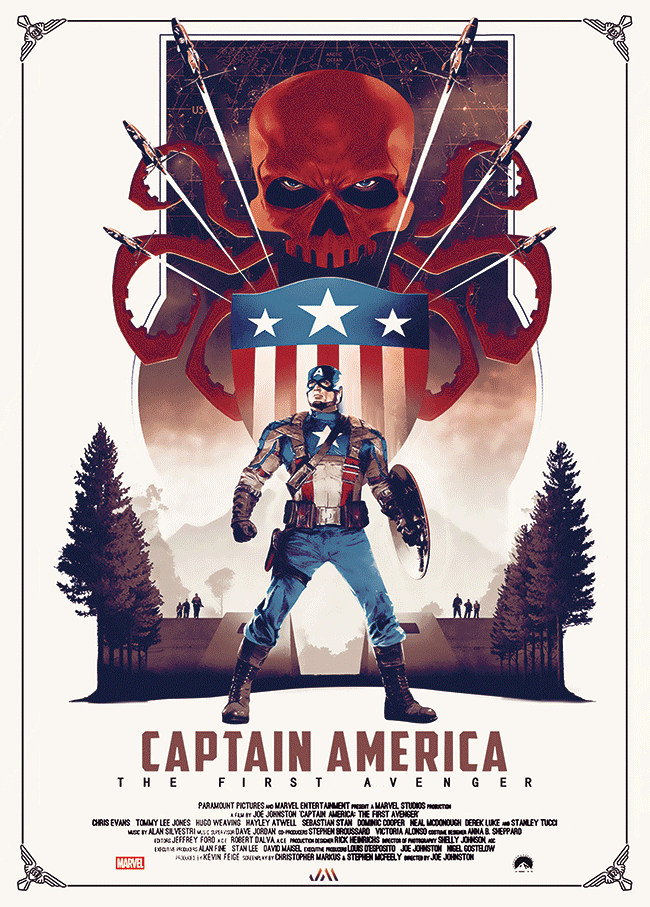 [JSM] Marvel Captain America 3D Poster (size: 70*50) + Frame