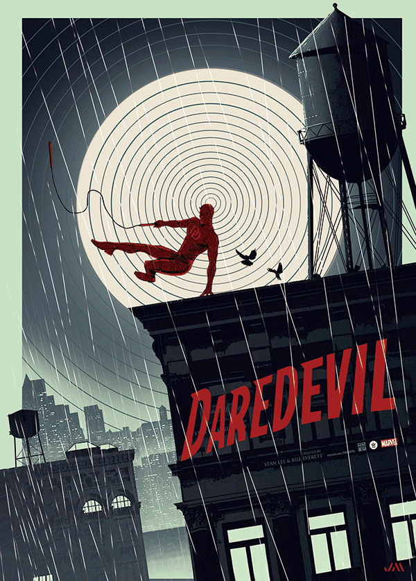 [JSM] Daredevil 3D Poster (size: 70*50) + Frame