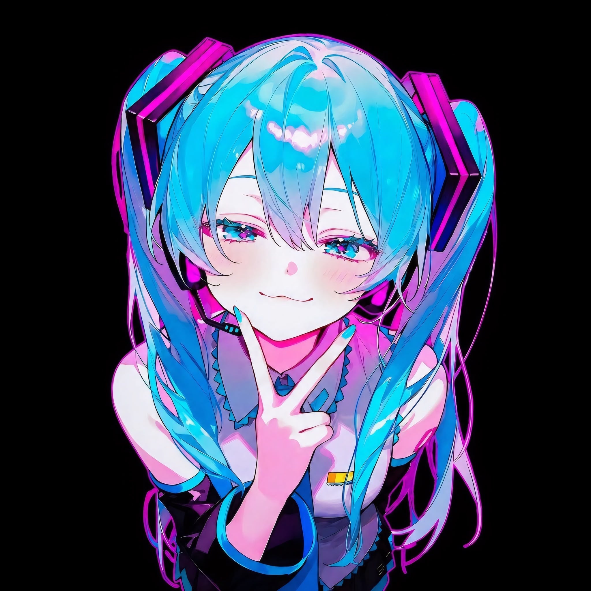 Anime Hatsune Miku Frameless Art Painting on Acrylic Sheet (30x30cm)