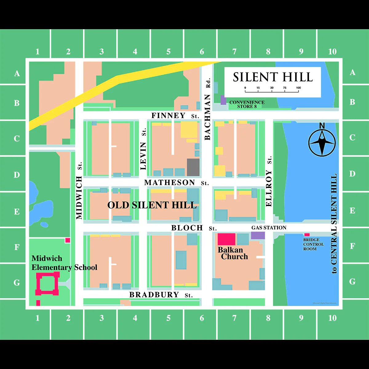 Official Old Silent Hill Map Throw Blanket (127×153cm)