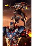 [RTR] Iron Studios - Marvel Avengers: End Game -  Iron Patriot & Rocket Art Scale 1/10 -Statue (28cm)