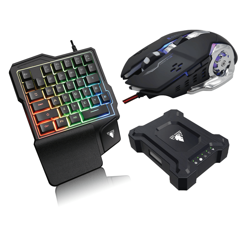 Gaming set: Mouse + Keyboard + Converter for PC & Mobile