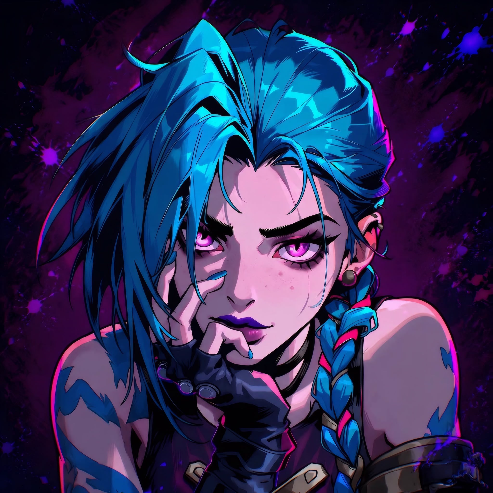 Arcane: League Of Legends - Jinx Frameless Art Painting on Acrylic Sheet (30x30cm)