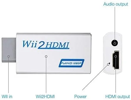 Wii to HDMI 1080P Converter Wii2HDMI Adapter 3.5mm Audio Video Output