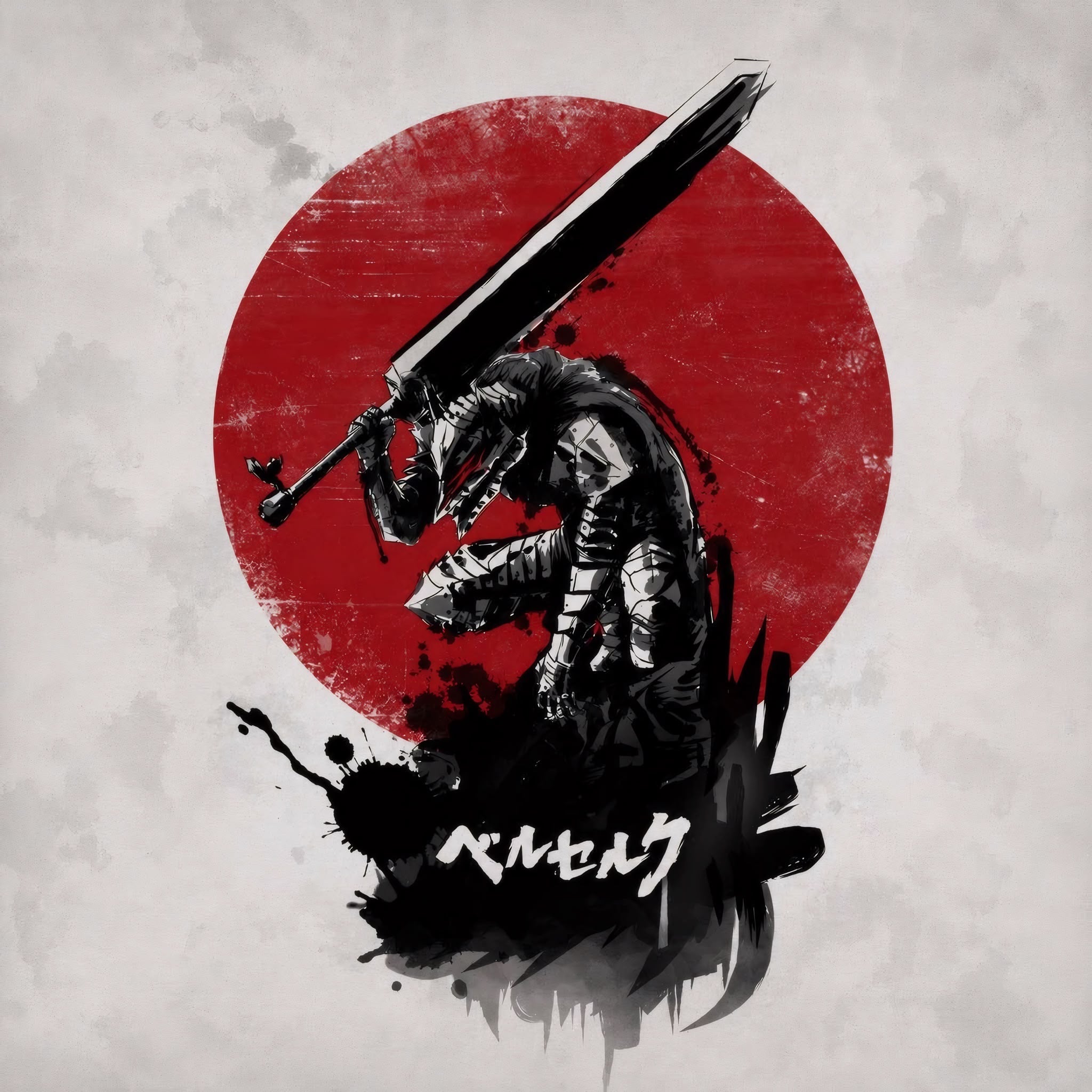 Berserk Guts Frameless Art Painting on Acrylic Sheet (30x30cm)