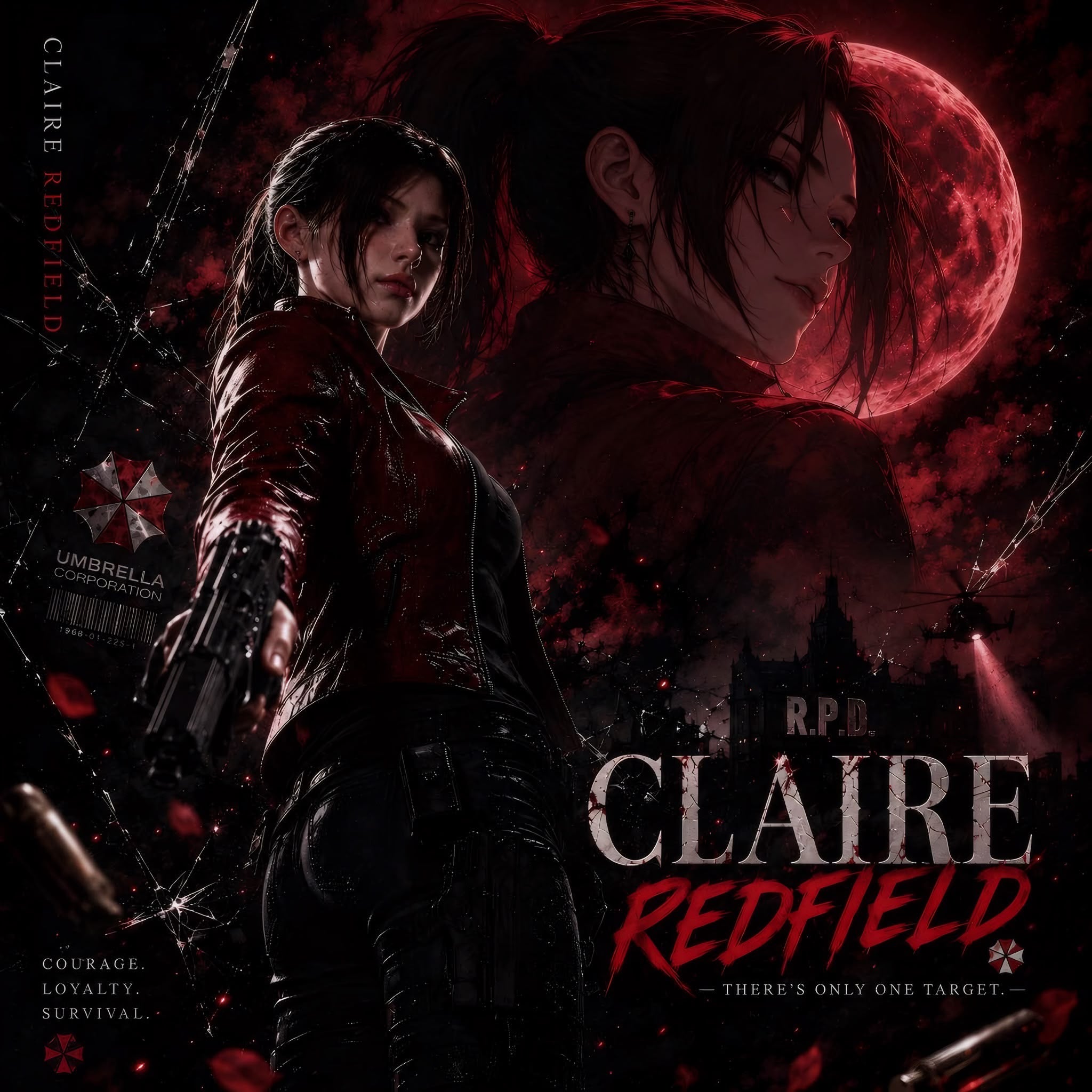 Resident Evil Claire Redfield Frameless Art Painting on Acrylic Sheet (30x30cm)