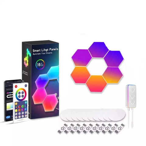 Hexagon Lights, Premium Set of LED Wall Lights (6 units)