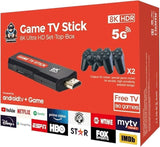 TV Stick 8K 5G Video Game Stick Android 8K TV BOX Dual System Wifi 4G/5G with Wireless Controls with 64gb SD card has over 10000 Games