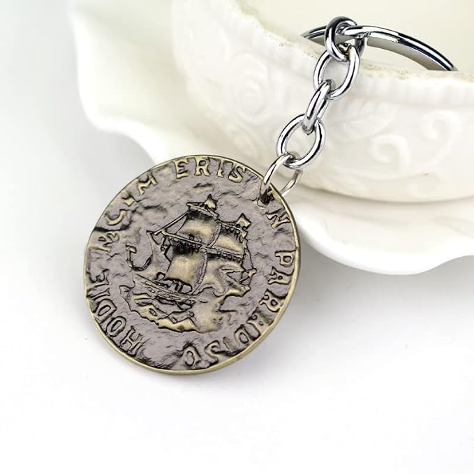 Uncharted 4 Antique Coin Metal Keychain