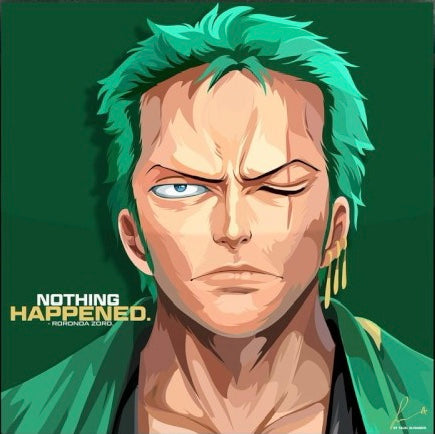 Anime One Piece Roronoa Zoro Frameless Art Painting (30*30 cm)