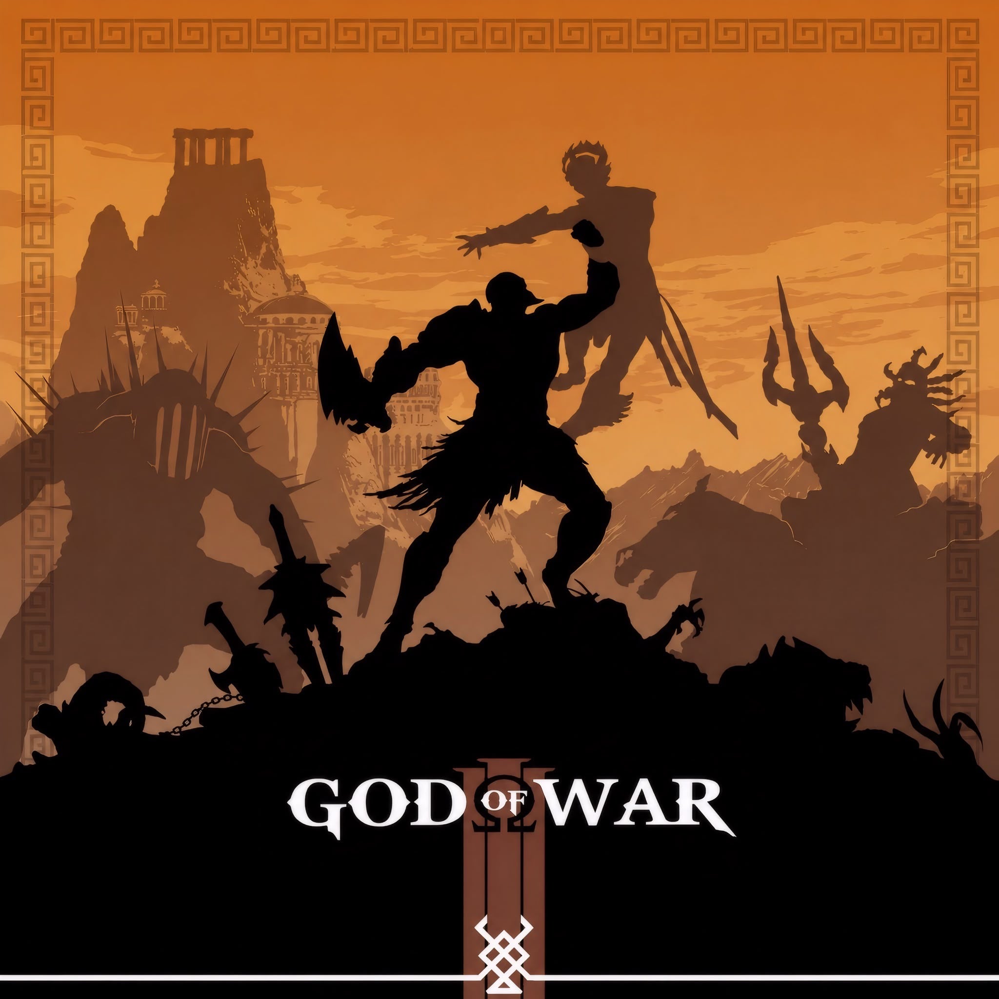 God Of War Frameless Art Painting on Acrylic Sheet (30x30cm)
