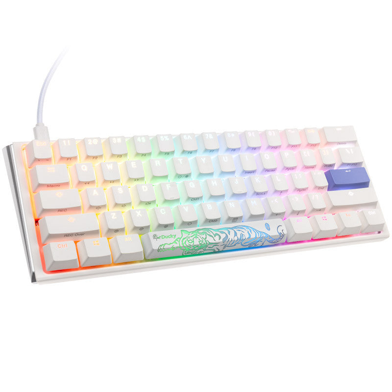 One 3 Classic Pure White Mini Gaming Keyboard, RGB LED