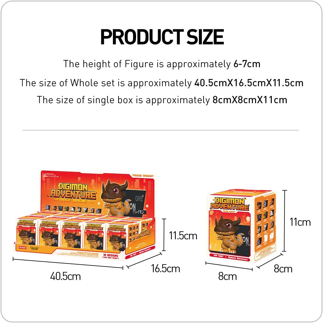 Official POP MART Anime Digimon Adventure Fridge Magnet Series Figure Blind Box (1pcs)