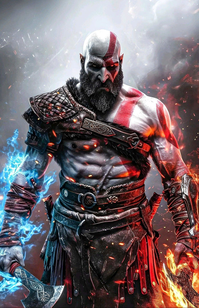 God Of War Kratos Decorative Painting Wall Wooden Posters (28x43cm)
