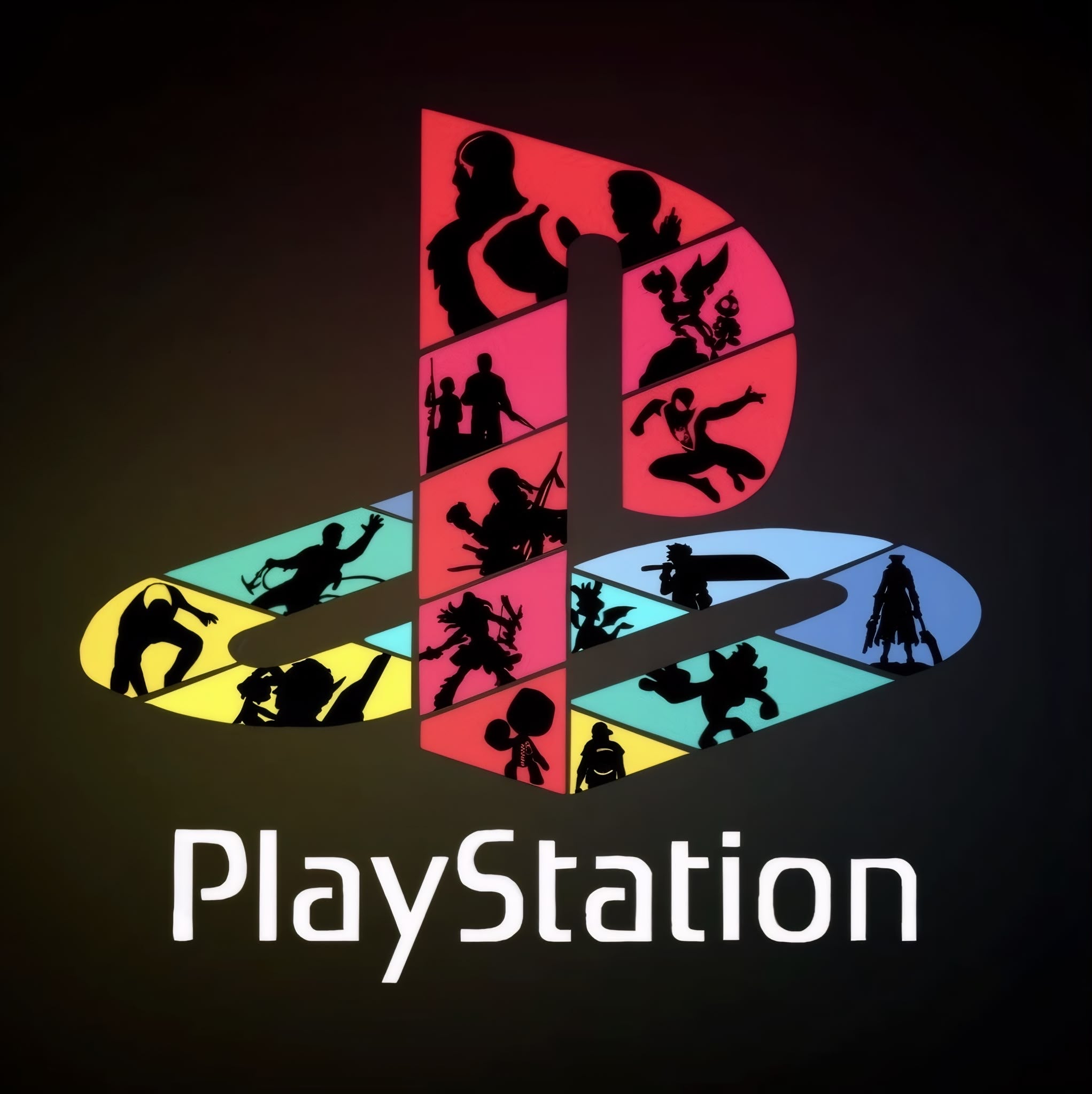 PlayStation Logo Frameless Art Painting on Acrylic Sheet (30x30cm)