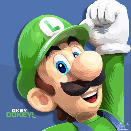 Super Mario Luigi Frameless Art Painting (30*30 cm)