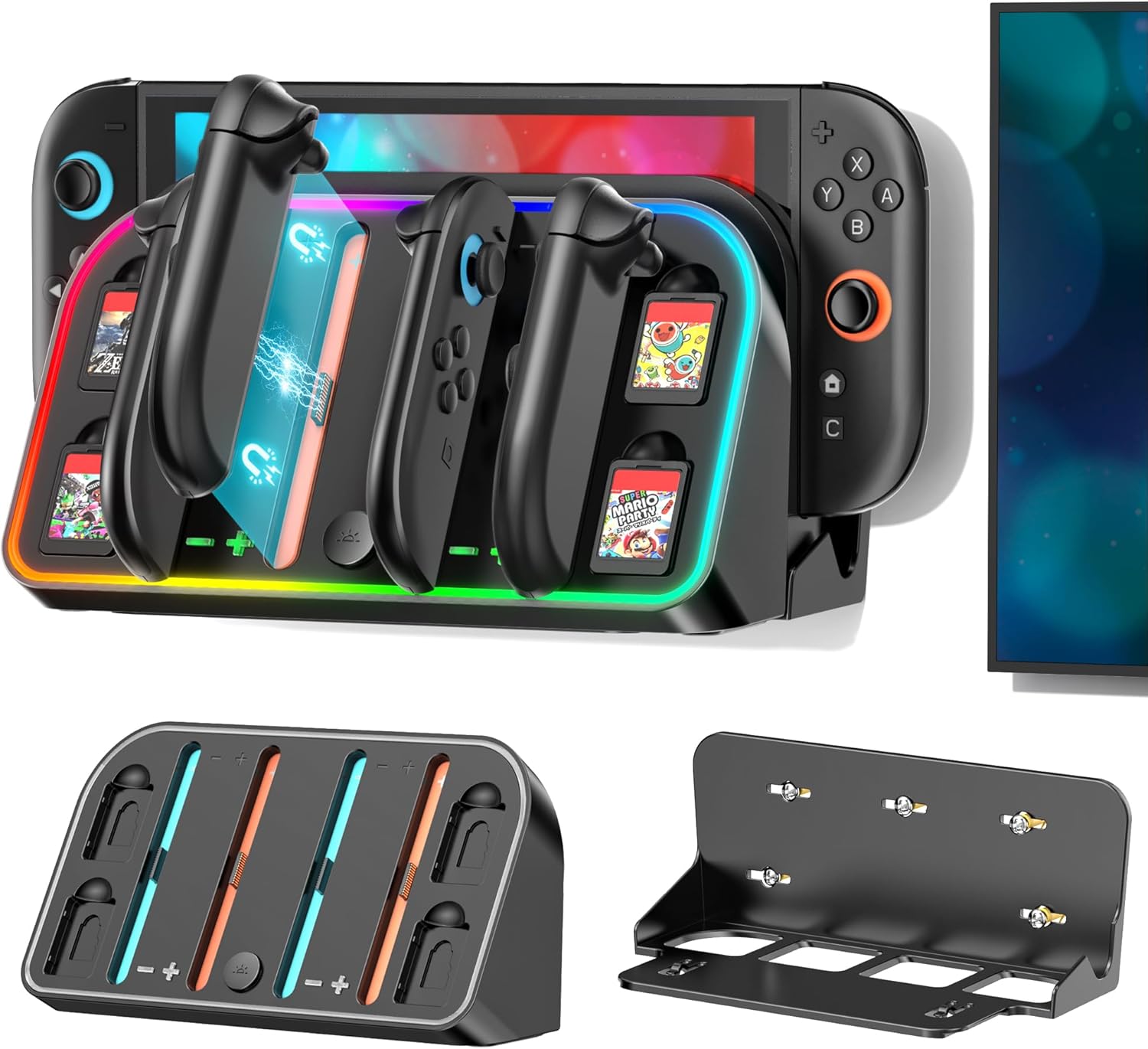 Nintendo Switch 2 2in1 Wall Mount Charging Dock for 2025 Joycon 2