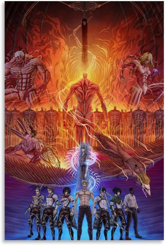 Anime Attack on Titan Decorative Painting Wall Wooden Posters (28x43cm)