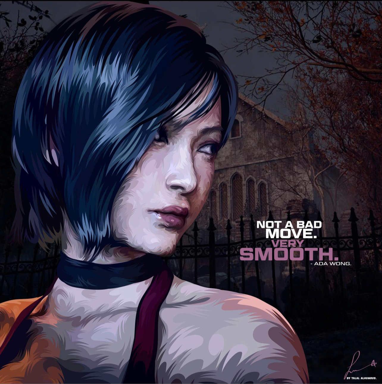 Resident Evil Ada Wong [Glossy Version] Decorative Painting Wall Wooden Posters (30x30cm)