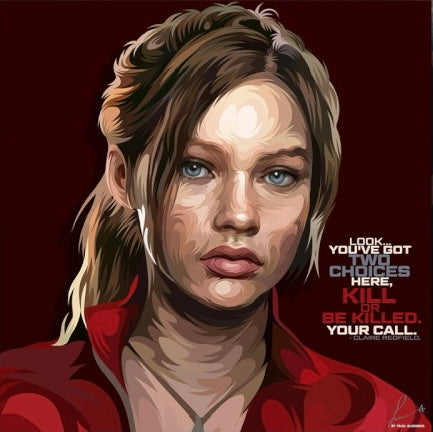 Resident Evil Claire Redfield Frameless Art Painting (30*30 cm)