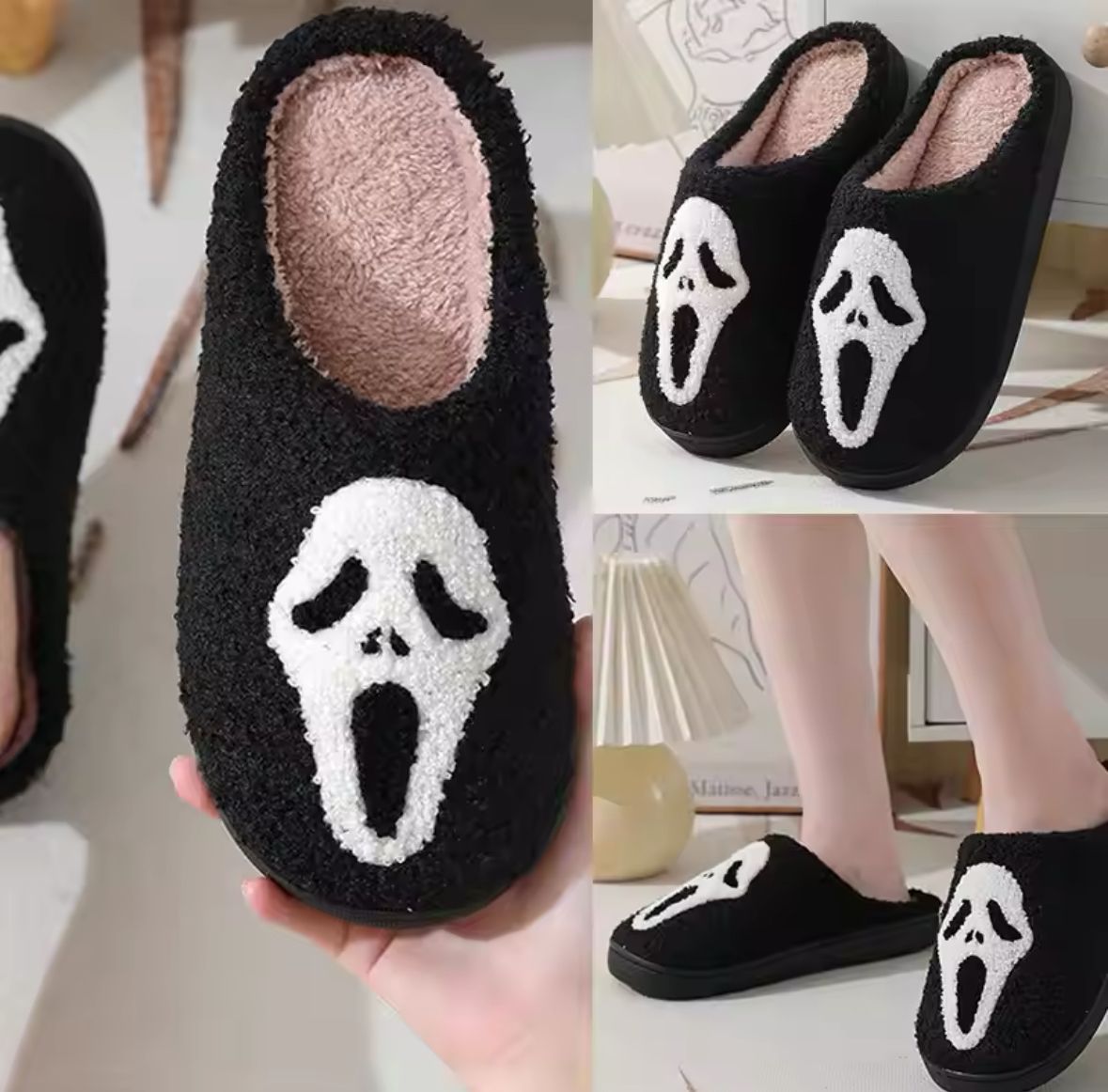 Ghost Face Slippers - Size: 44 - 45