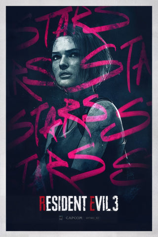 Resident Evil Jill Valentine Decorative Painting Wall Wooden Posters (28x43cm)