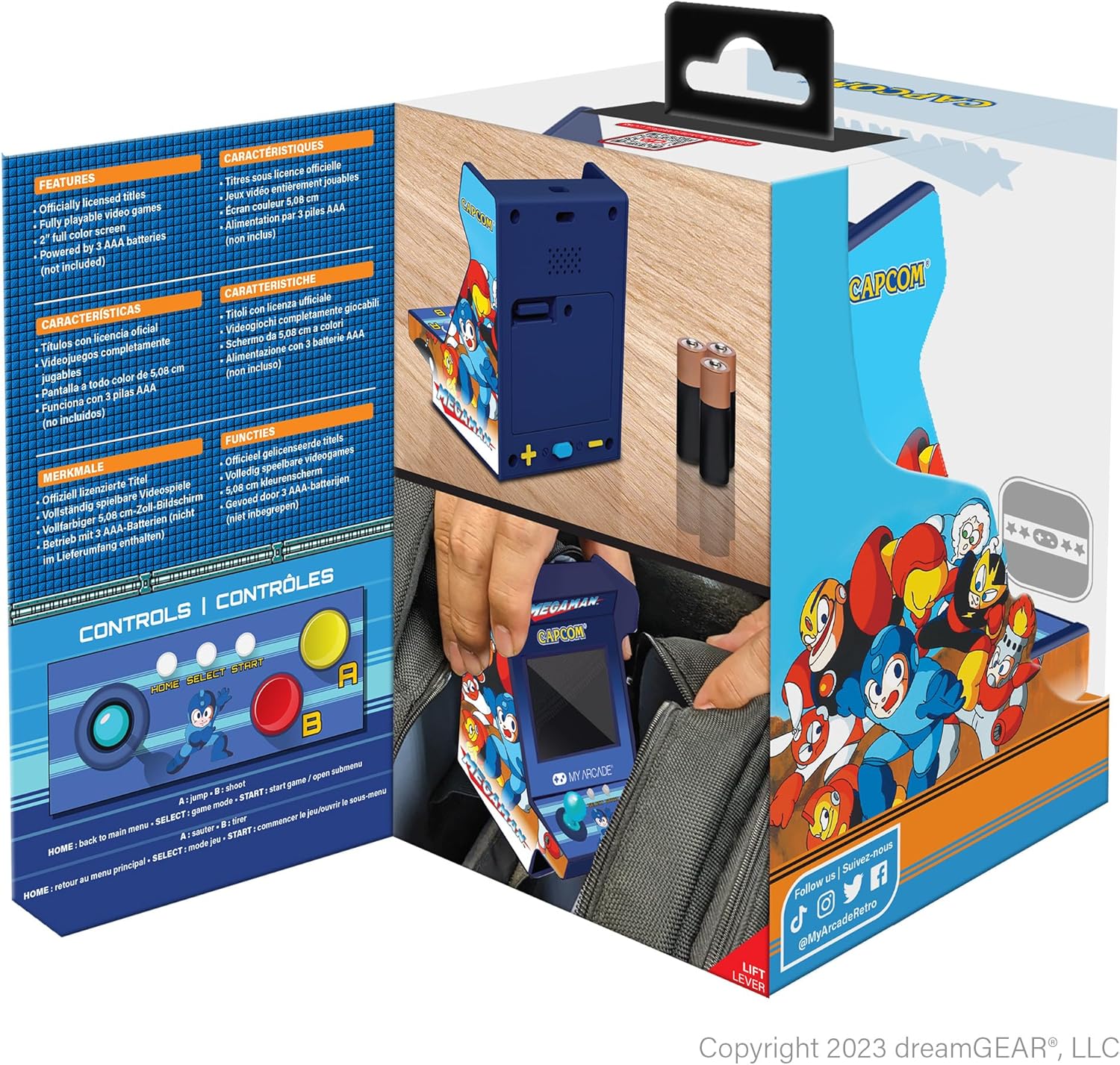 MY ARCADE Mega-Man Pico Player: Portable Arcade Machine With 6 Retro Games (9cm)