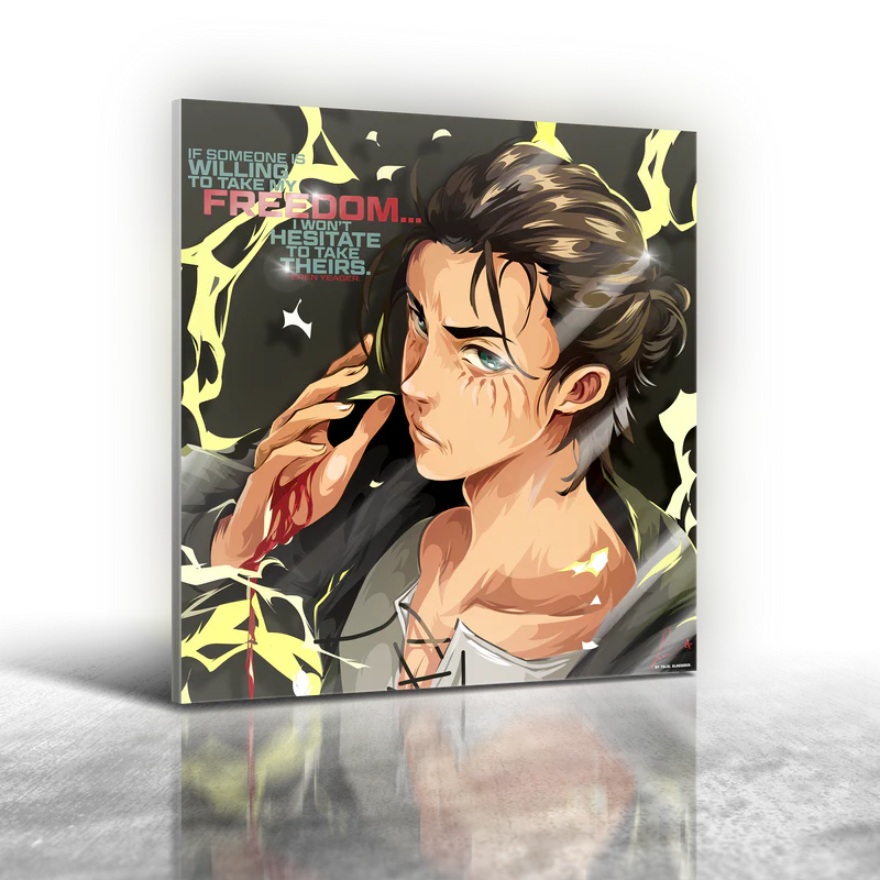 Anime Attack On Titan - Eren Yeager Ver 2 Frameless Art Painting (30x30cm)