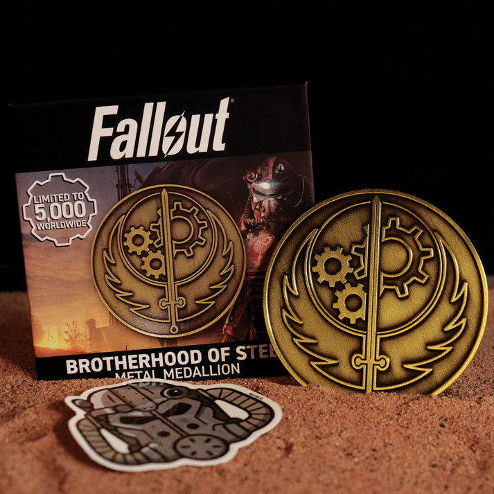 Official Fallout Brotherhood of Steel Medallion and Vinyl Sticker
