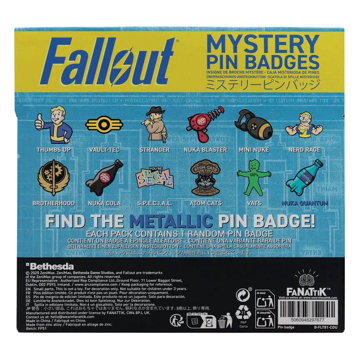 Official Fallout Volume 2 Mystery Pin Badge CDU Containing Blind Box (1pcs)