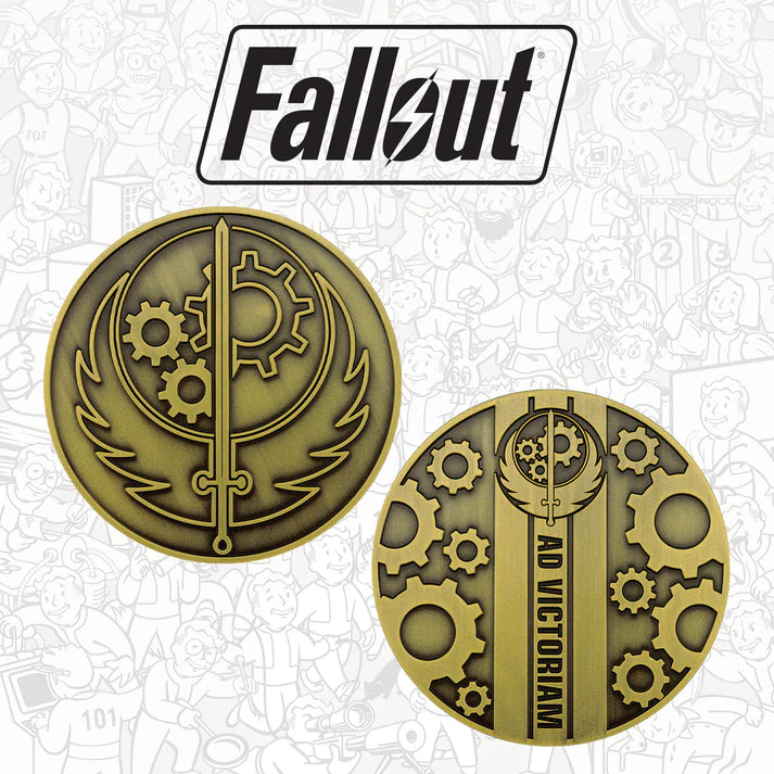 Official Fallout Brotherhood of Steel Medallion and Vinyl Sticker