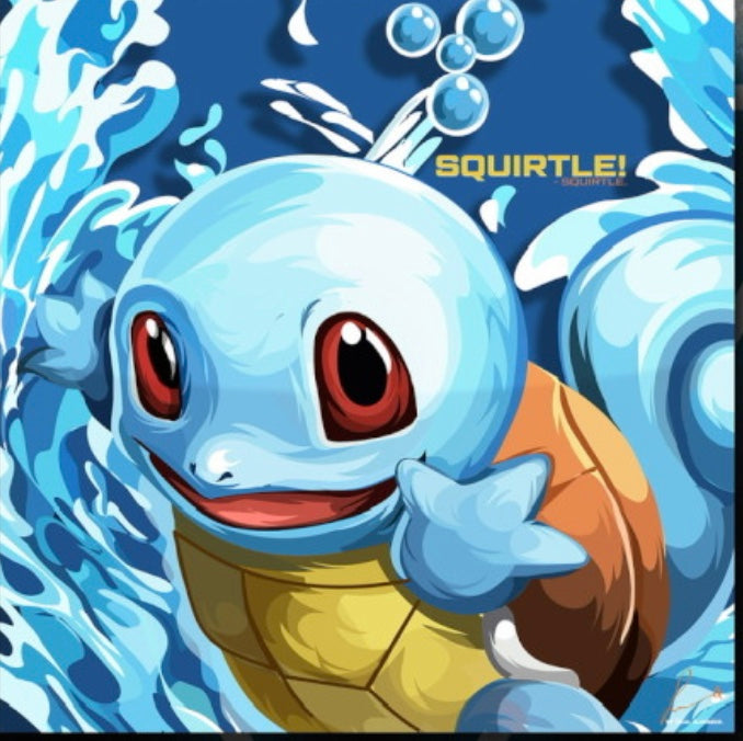 Anime Pokemon Squirtle Frameless Art Painting (30*30 cm)