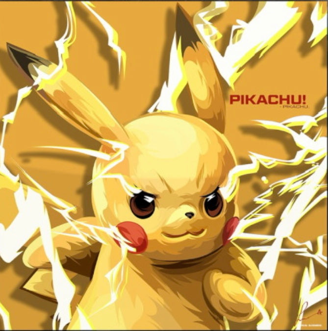 Anime Pokemon Pikachu Frameless Art Painting (30*30 cm)