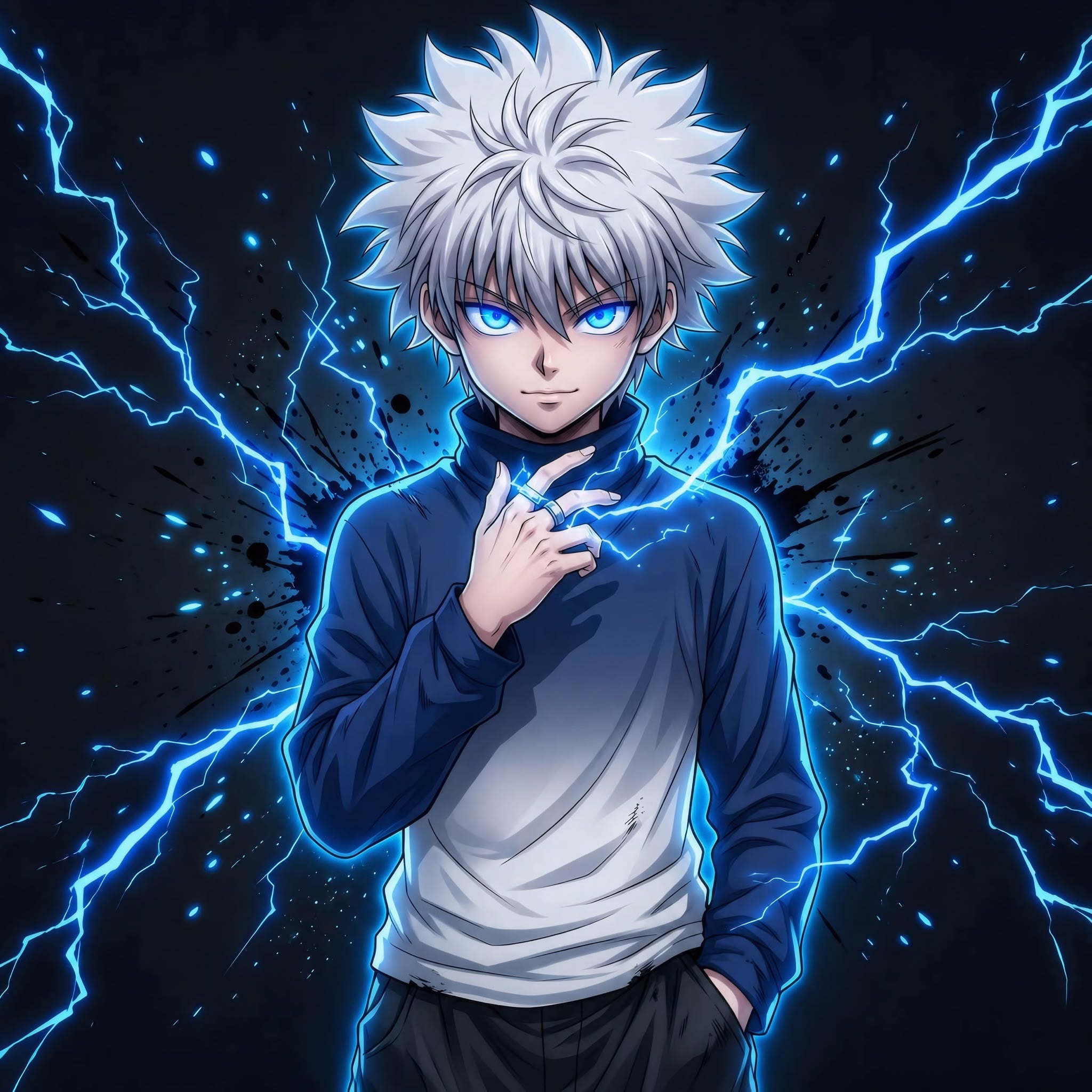 Anime Hunter x Hunter: Killua Frameless Art Painting on Acrylic Sheet (30x30cm)