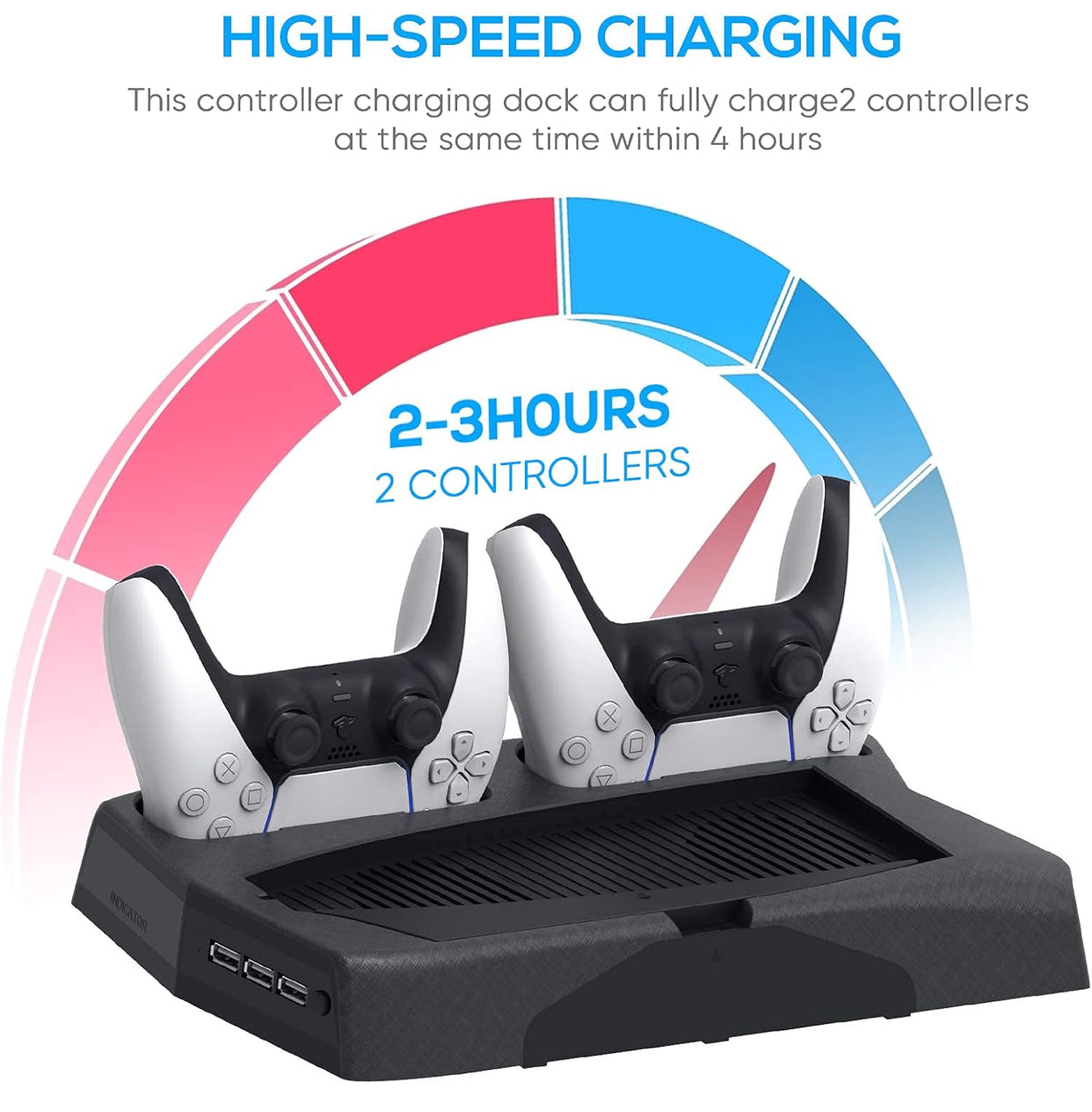 Fyoung Support with Cooling Fan Compatible with PS5, Controller Charger Compatible with Playstation 5, Station with 14 Game Storage
