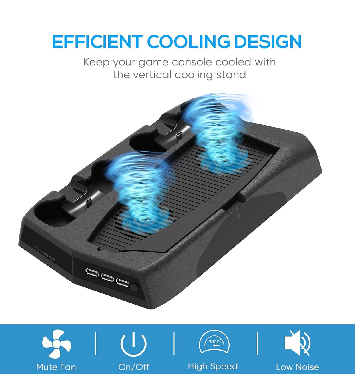 Fyoung Support with Cooling Fan Compatible with PS5, Controller Charger Compatible with Playstation 5, Station with 14 Game Storage