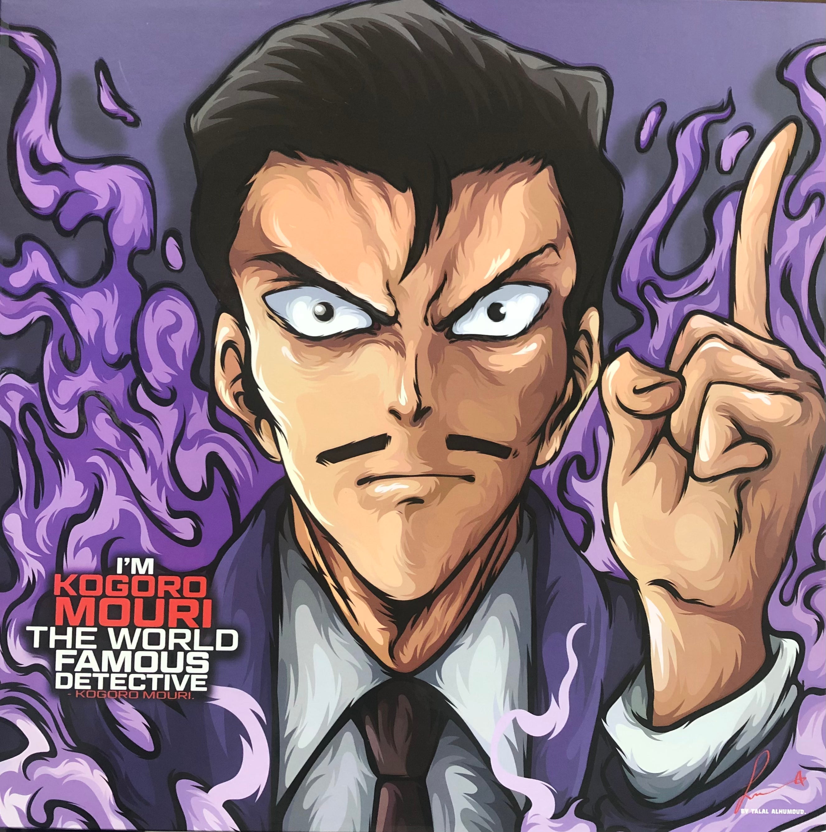 Anime Detective Conan - Kogoro Mouri Frameless Art Painting (30*30 cm)