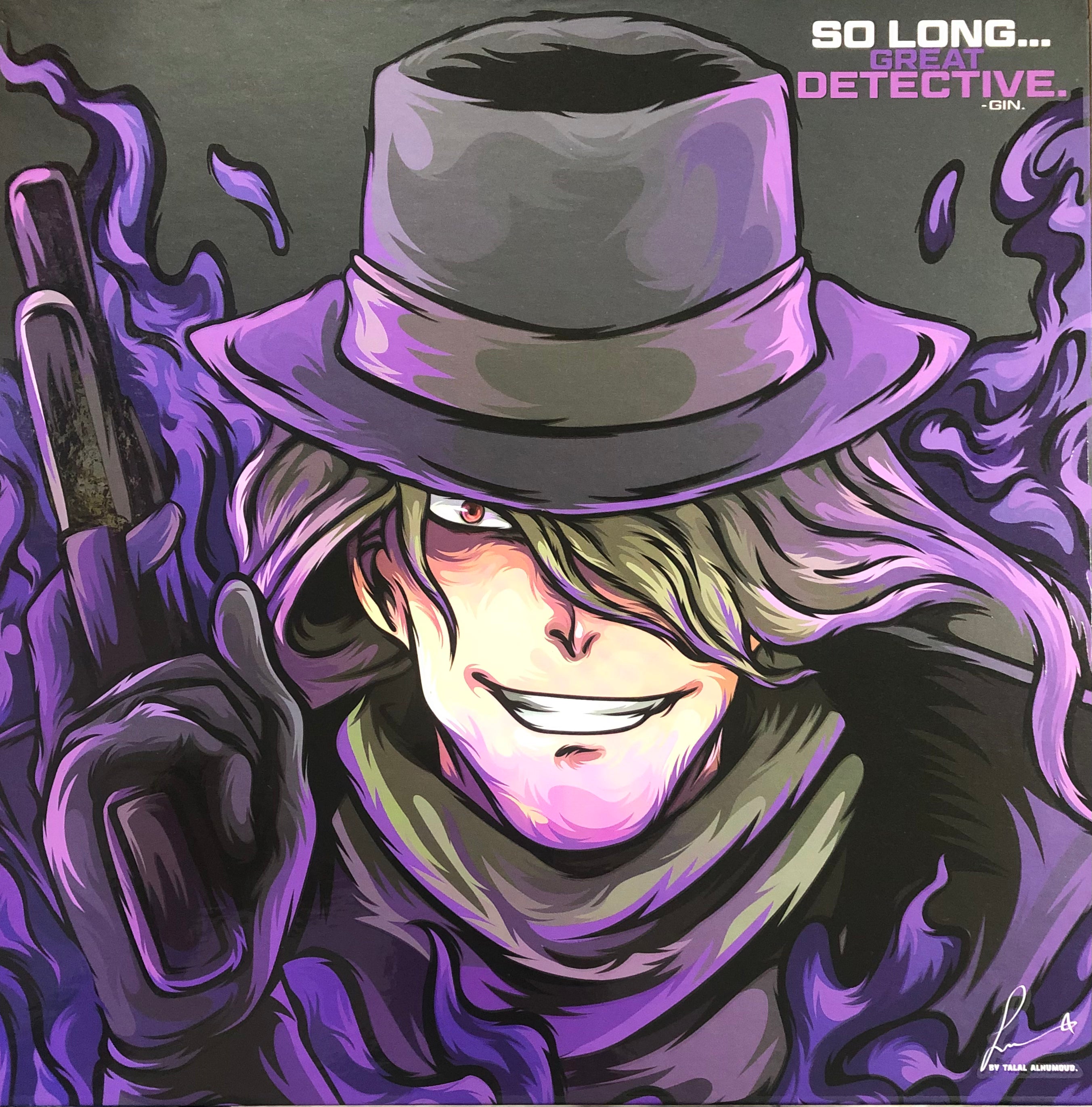 Anime Detective Conan - Gin Frameless Art Painting (30*30 cm)