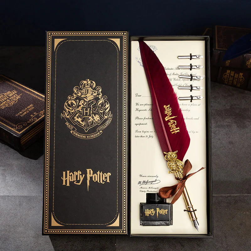 Harry Potter Vintage Feather Dip Pen Writing Set with ink – The Write Stuff